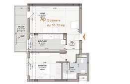Apartament 2 camere, 53,12 mp, etaj intermediar, imobil nou, zona The Office