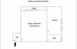 De vanzare apartament 2 camere, 43,82 mp, zona strazii Dambovitei
