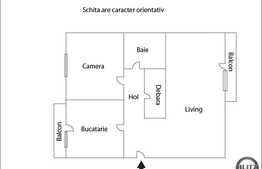 2 camere de vanzare,semifinisat in zona linistita