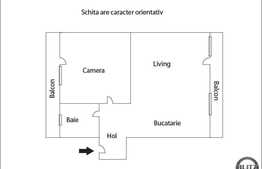 2 camere, 51 mp, COMISION 0%,  la 5 minute de Profi, mobilat, utilat