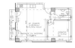 De vanzare apartament 2 camere, 48,28 mp, semifinisat, zona strazii Calea Turzii