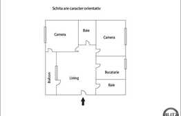 3 camere decomandate, 61 mp, semifinisat in zona strazii Valea Garbaului