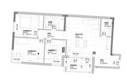 4 camere, 92,05 mp, decomandat, etaj intermediar, terasa 8, 45 mp, zona Piata Mihai Viteazu