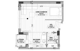 De vanzare garsoniera, 42,45 mp, semifinisata, zona strazii Bucuresti