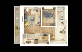 Apartament 2 camere, 56,82 mp, semifinisat, terasa 10.15 mp, zona strazii Bucuresti