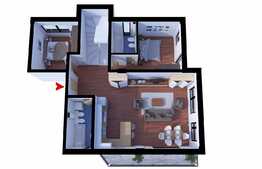 3 camere, 74 mp, terasa 15 mp, semifinisat, parcare, zona strazii Doanth