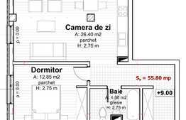 Apartament 2 camere, 56 mp, semifinisat, garaj, zona strazii Calea Turzii
