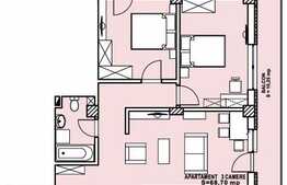 Apartament 3 camere, 68,70 mp, finisat, zona strazii Calea Turzii