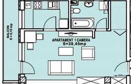 De vanzare garsoniera, 39,45 mp, semifinisata, zona strazii Calea Turzii