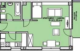 Garsoniera, 43,30 mp, decomandata, semifinisata, zona strazii Calea Turzii