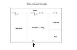 Apartament 3 camere, 60 mp, TERASA de 14 mp! Semifinisat! Zona VIVO!