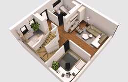 Casa cuplata 130 mp, teren 350 mp, gradina amenajata, front stradal 12 mp