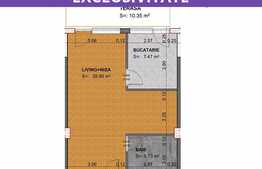Apartament 1 camera+nisa de dormit, 41,4 mp, semifinisat, zona Leroy Merlin!