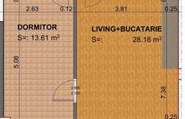 Apartament 2 camere 47,42 mp, semifinisat, zona Leroy Merlin!