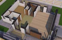 Casa individuala, semifinisata, 117 mp utili, 500mp teren! 