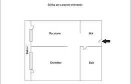 Garsoniera de vanzare, 35 mp, balcon, etaj intermediar, zona strazii Porii