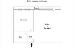 Apartament 2 camere, 46 mp, balcon, loc de parcare, zona strazii Florilor