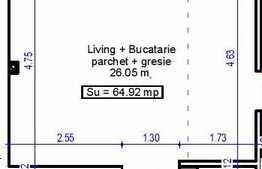Apartament cu 3 camere, 64.92 mp, 2 balcoane! Zona Terra!