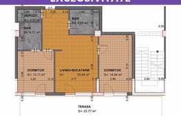 Apartament cu 3 camere, semifinisat, 65,37 mp, zona Leroy Merlin