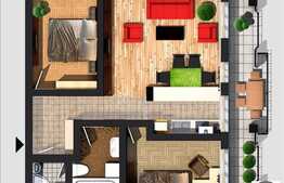 Vanzare 3 camere, 66 mp, semifinisat, zona Edgar Quinet