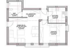 2 camere, 53,26 mp, semifinisat, gradina 22 mp, zona strazii Romul Ladea