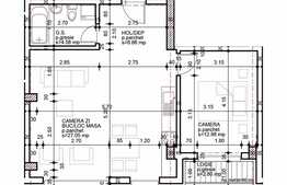 2 camere, 53, 47 mp, semifinisat, logie, zona strazii Calea Borhanci