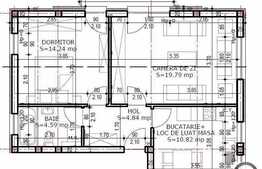 2 camere, 53,26 mp, semifinisat, gradina 22 mp, zona strazii Romul Ladea