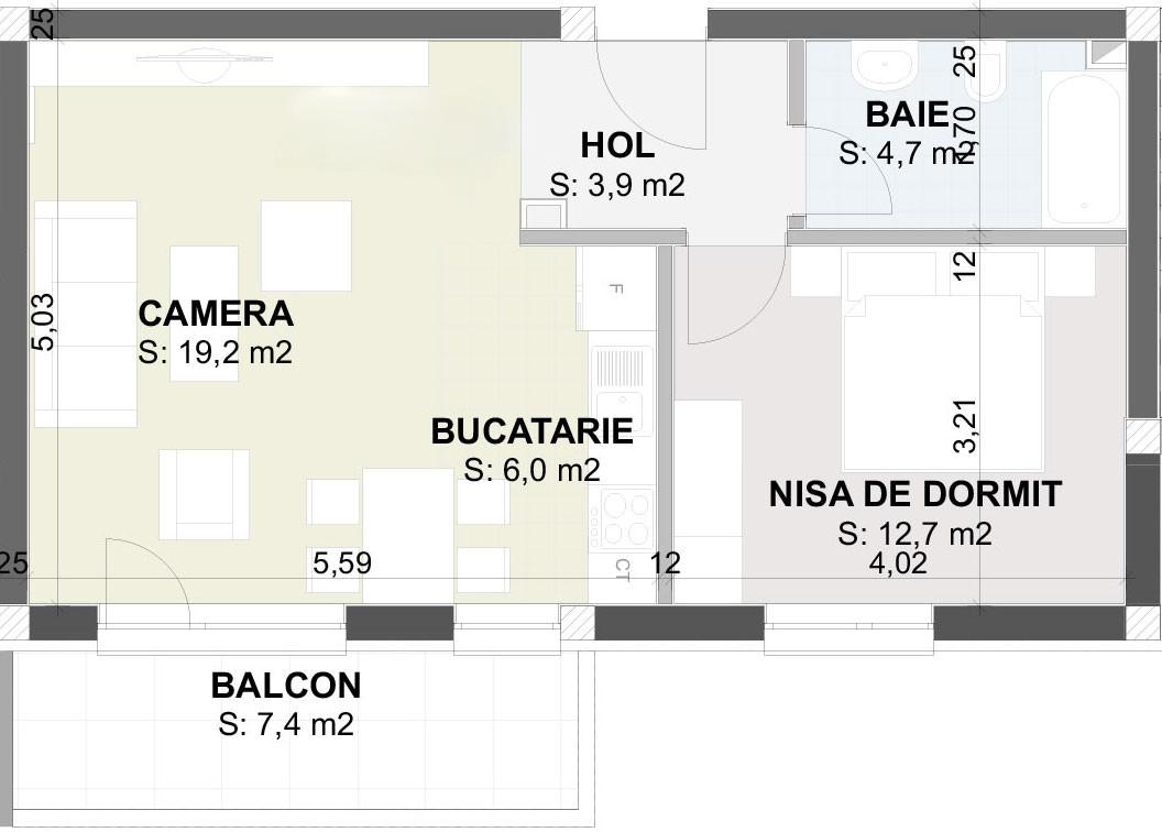 Apartament de vânzare 2 camere Exterior Est - 28590AV | BLITZ Cluj-Napoca | Poza1