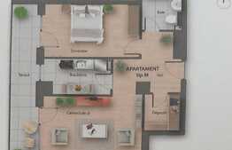 Apartament 2 camere, 55,4 mp, decomandat, terasa 11,6 mp, zona Bonjour Residence