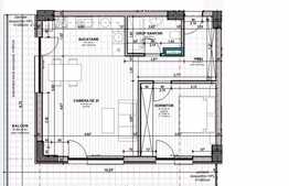 Apartament 2 camere, 54,85 mp, semifinisat, terasa, zona strazii Oasului