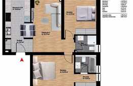 3 camere, 70.25 mp, semifinisat, gradina de 50 mp! Finalizare 2018! Zona Vivo!