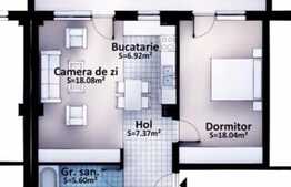 Apartament semifinisat de 56 mp, terasa 14 mp, garaj, zona strazii Eugen Ionesco