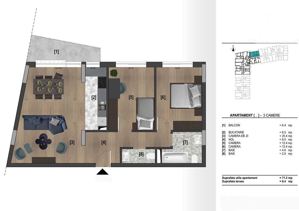 Apartament de vânzare 3 camere Iris - 28918AV | BLITZ Cluj-Napoca | Poza1