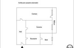 De vanzare  2 camere,  decomandat cu balcon de 8 mp, zona Polus