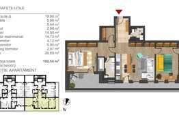 Apartament 3 camere, 75 mp, semifinisat, imobil nou, etaj intermediar, zona Lidl