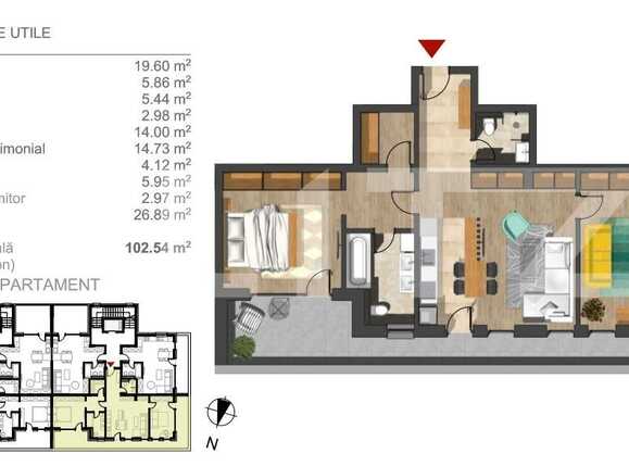 Apartament de vânzare 3 camere Bună Ziua - 29492AV | BLITZ Cluj-Napoca | Poza1