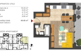 De vanzare garsoniera, 35 mp, etaj intermediar, zona Lidl