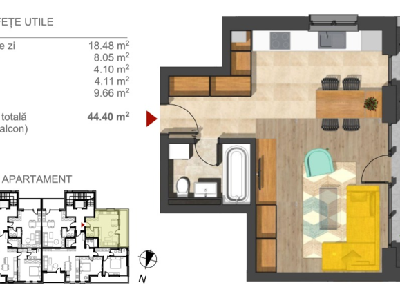 Garsonieră de vânzare Bună Ziua - 29493AV | BLITZ Cluj-Napoca | Poza1