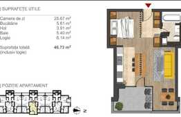 De vanzare garsoniera, 41 mp, etaj intermediar, zona Lidl