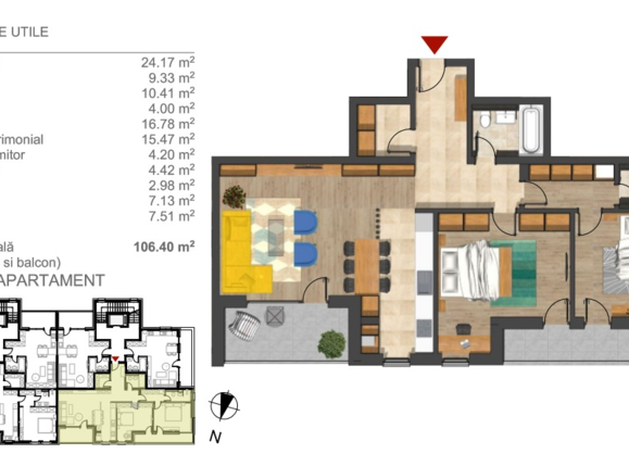 Apartament de vânzare 3 camere Bună Ziua - 29505AV | BLITZ Cluj-Napoca | Poza1
