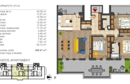 Apartament 4 camere, 144 mp, terasa 50 mp, zona Lidl