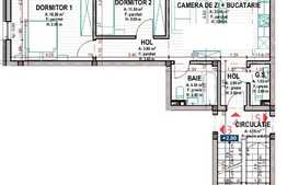 Exclusivitate! Vanzare 3 camere, 64 mp, semifinisat! Zona Terra!