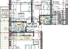 Apartament 3 camere, 67,3 mp, garaj, zona strazii Regina Maria