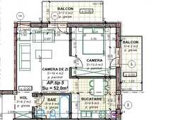 Apartament 2 camere, 52 mp, 2 balcoane, garaj, zona strazii Regina Maria