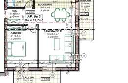 Apartament 2 camere, 57,7 mp, 2 balcoane, garaj, zona strazii Regina Maria