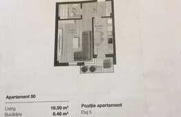 Garsoniera 38 mp, semifinisata, imobil nou, etaj intermediar, zona BRD