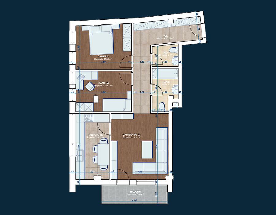 Apartament de vânzare 3 camere Central - 30677AV | BLITZ Cluj-Napoca | Poza1