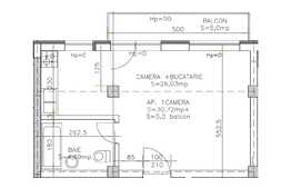 Garsoniera 30,72 mp, etaj intermediar, semifinisata, zona strazii Eugen Ionesco