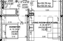 Apartament de vanzare 2 camere, 50.34 mp, semifinisat! 