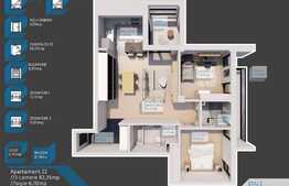 Apartament 3 camere, 82 mp, garaj, zona Oncos